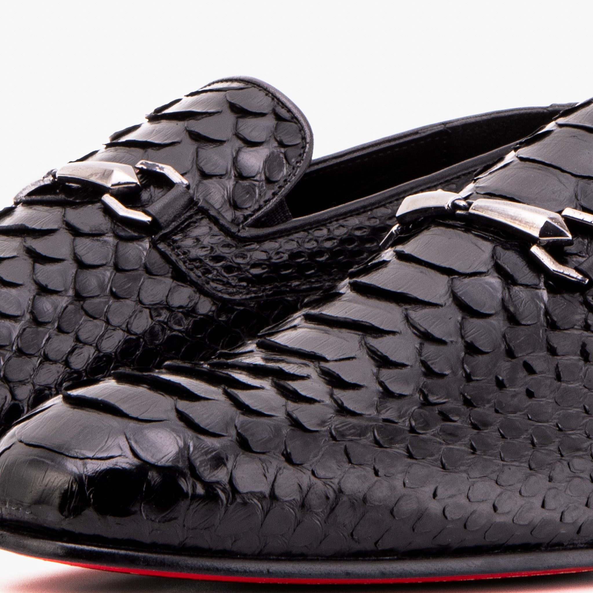 The Viper Black Python Skin Leather Bit Loafer Men Shoe