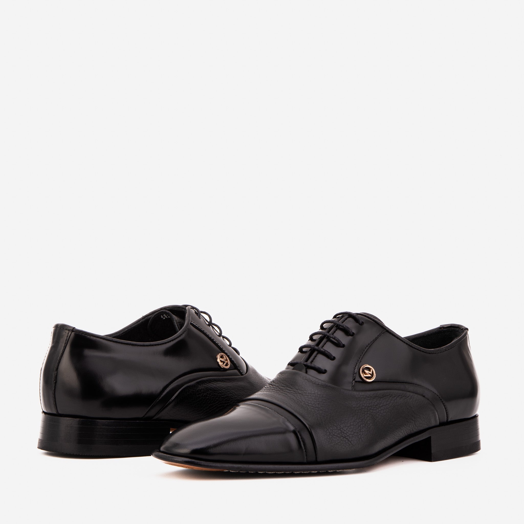 The Rockwell Handmade Black Leather Cap Toe Men Oxford Shoe