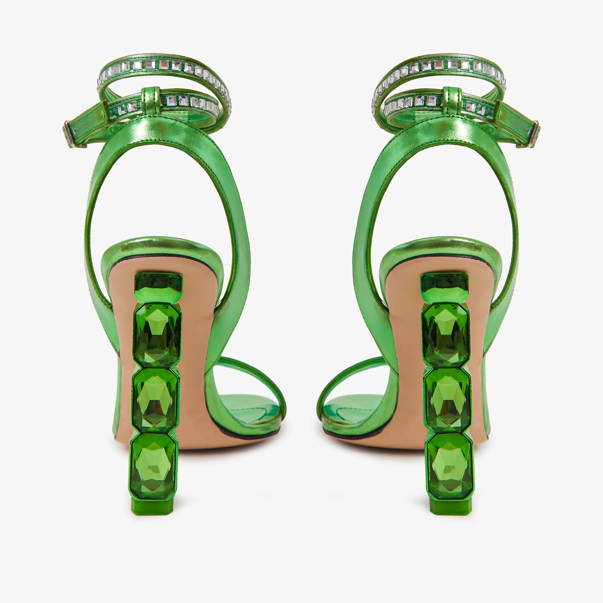 The Torola Green Stony Heel Leather Women Sandal Final Sale!