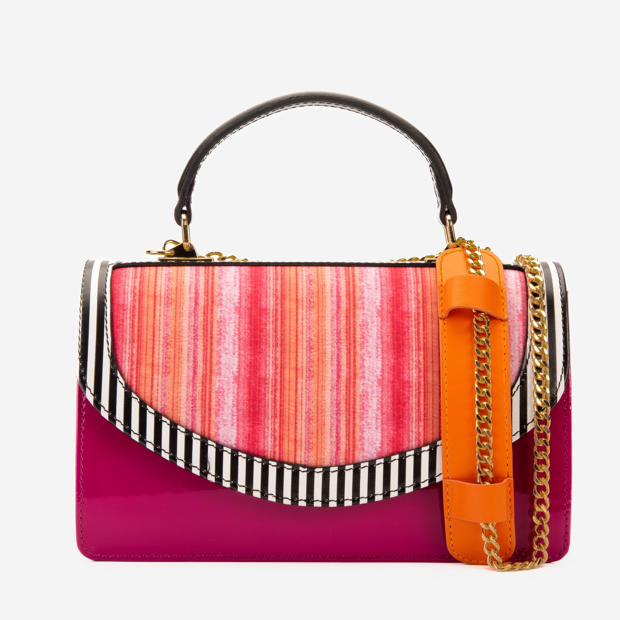 The Santa Amaro Striped Leather Handbag