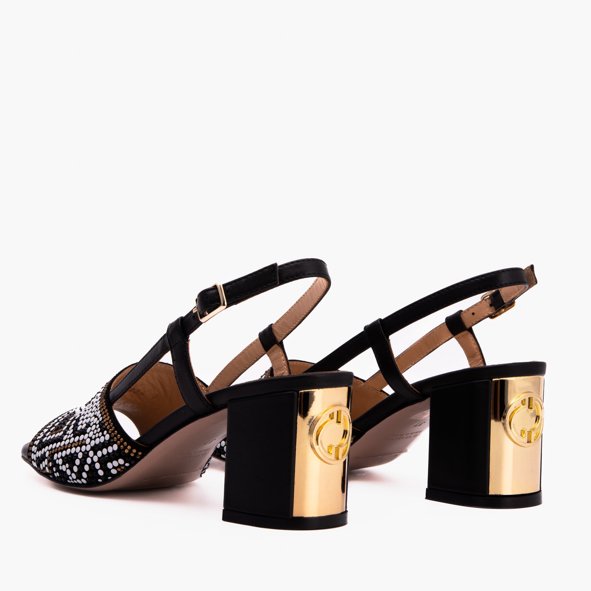 The Nampula Black Leather Women Slingback Shoe