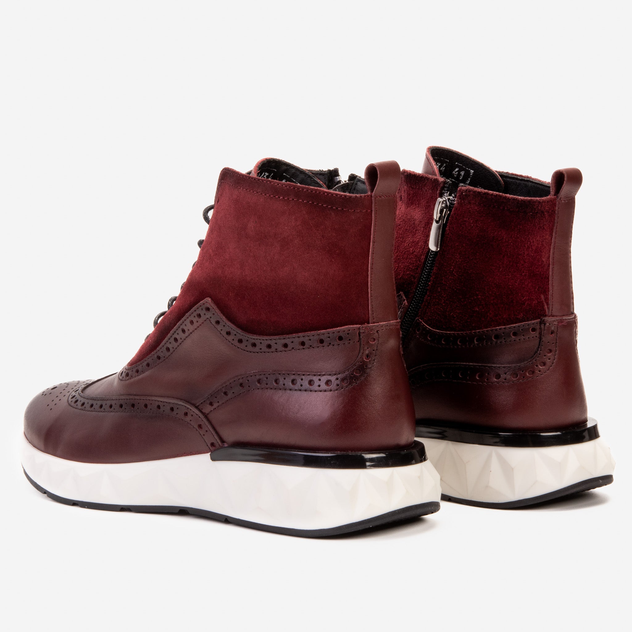 The Regent Burgundy Leather Wingtip
 Brogue Men Casual Boot