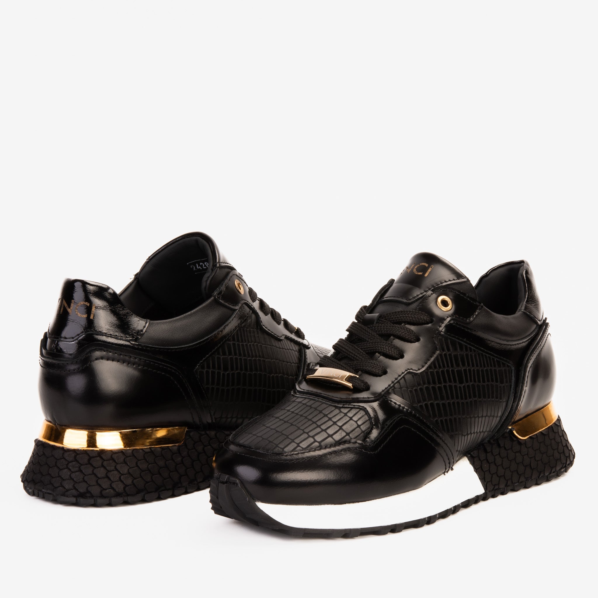 The Empire Black Leather Men Sneaker