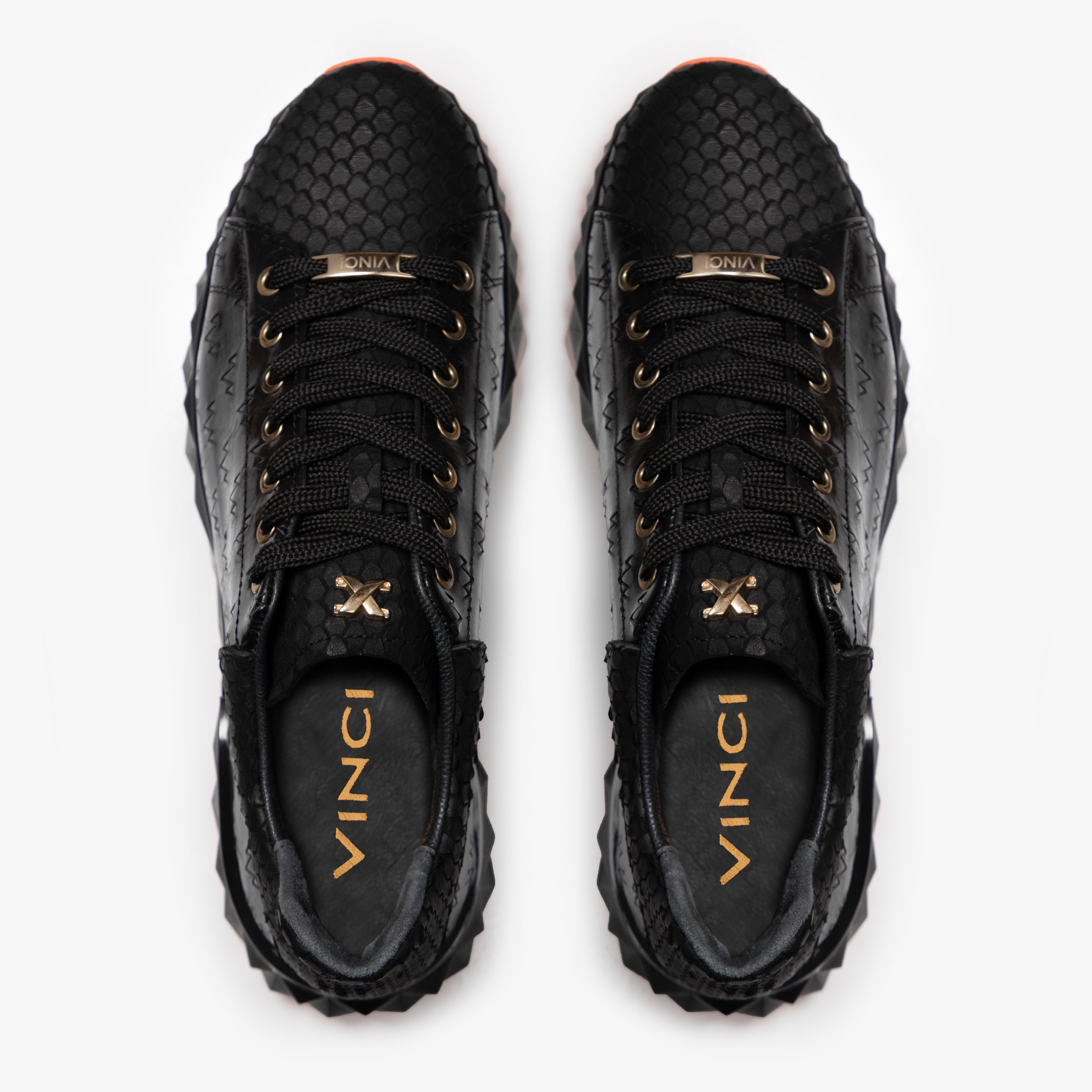 The Caesars Black Leather  Men Sneaker