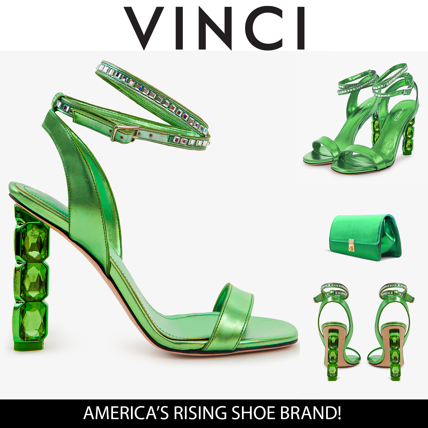The Torola Green Stony Heel Leather Women Sandal Final Sale!