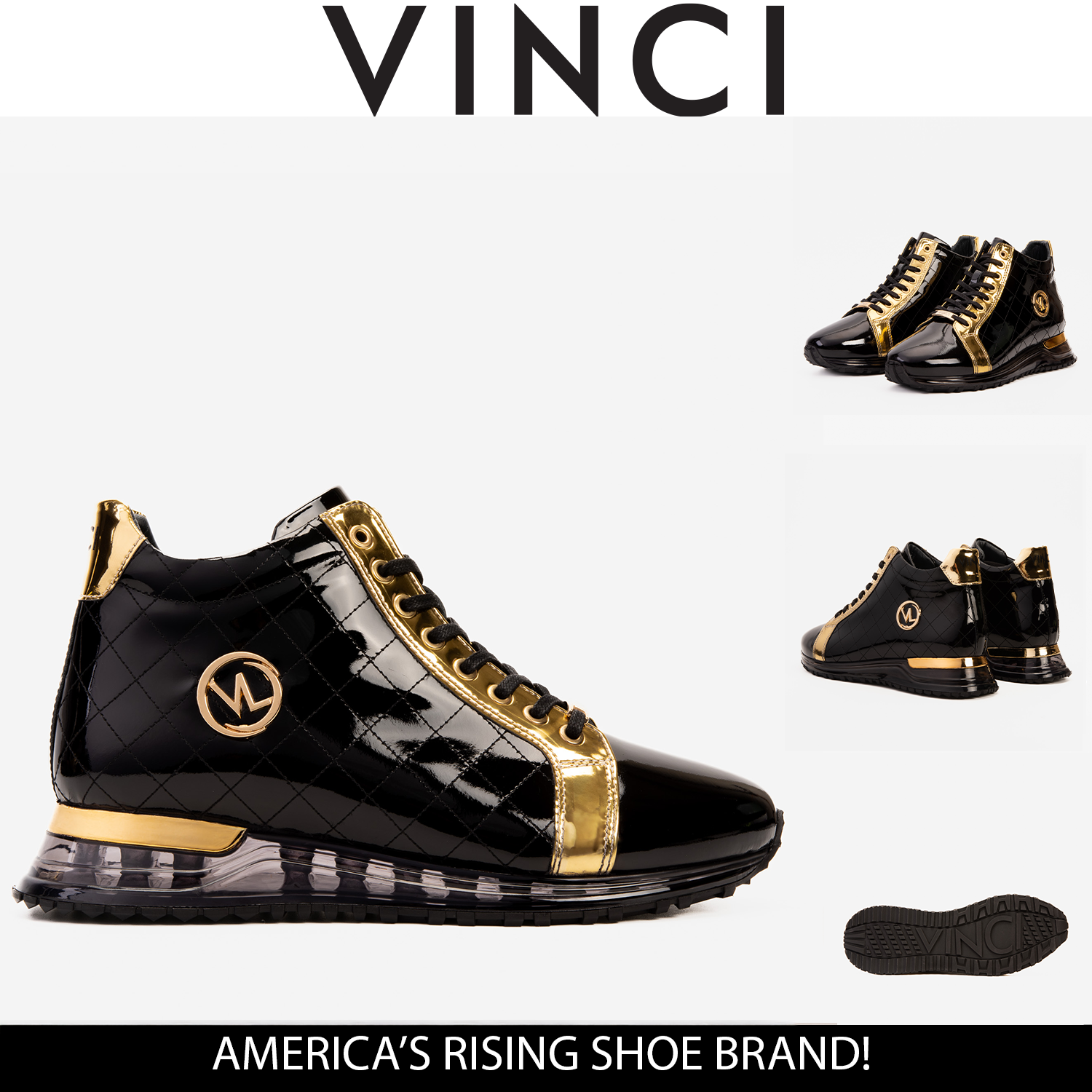 The Prestige Black & Gold  Limited Edition  High-Top Men Sneaker
