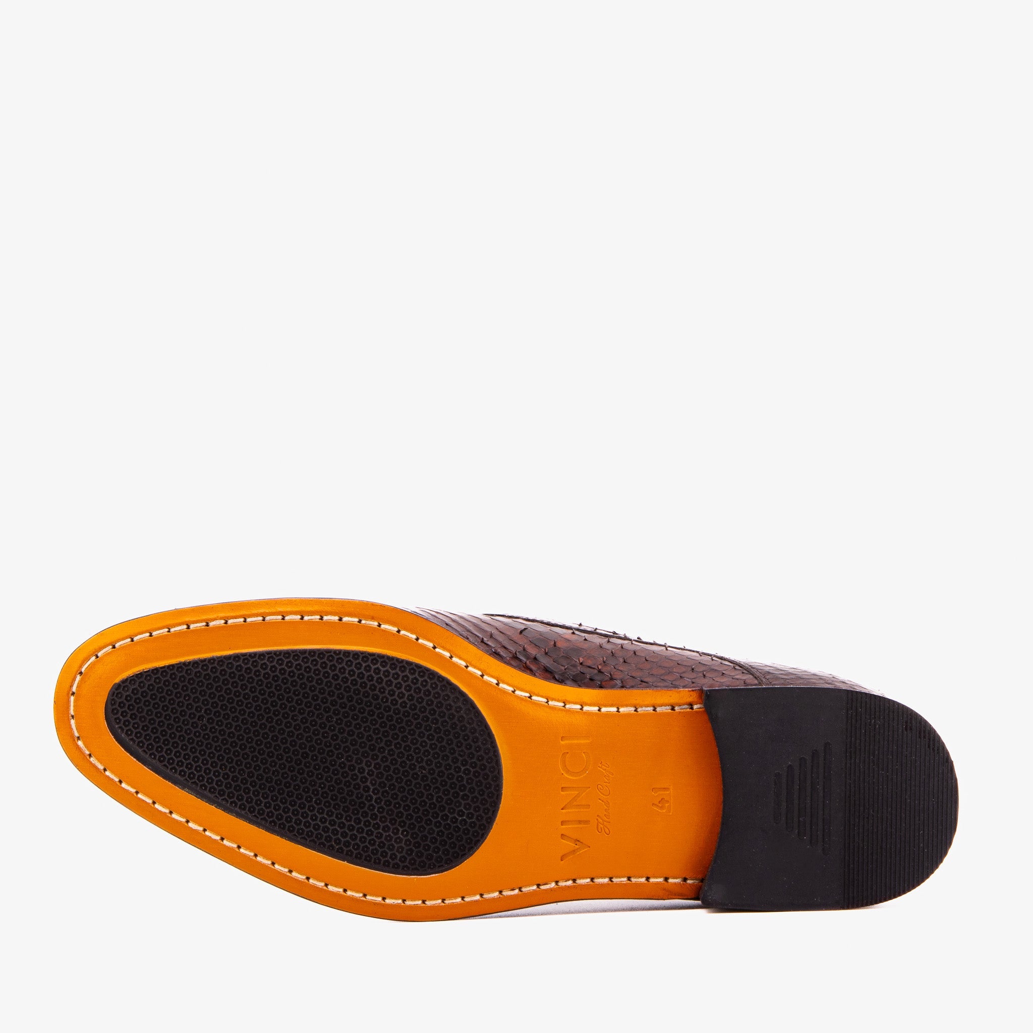 The Viper Brown Python Skin Leather Bit Loafer Men Shoe