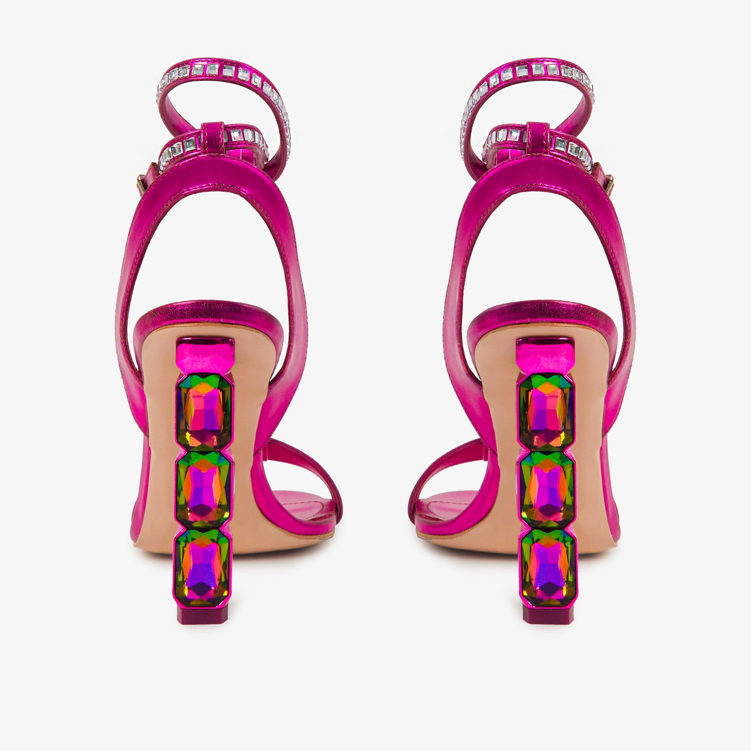 The Torola Fuchsia Stony Heel Leather Women Sandal Final Sale!
