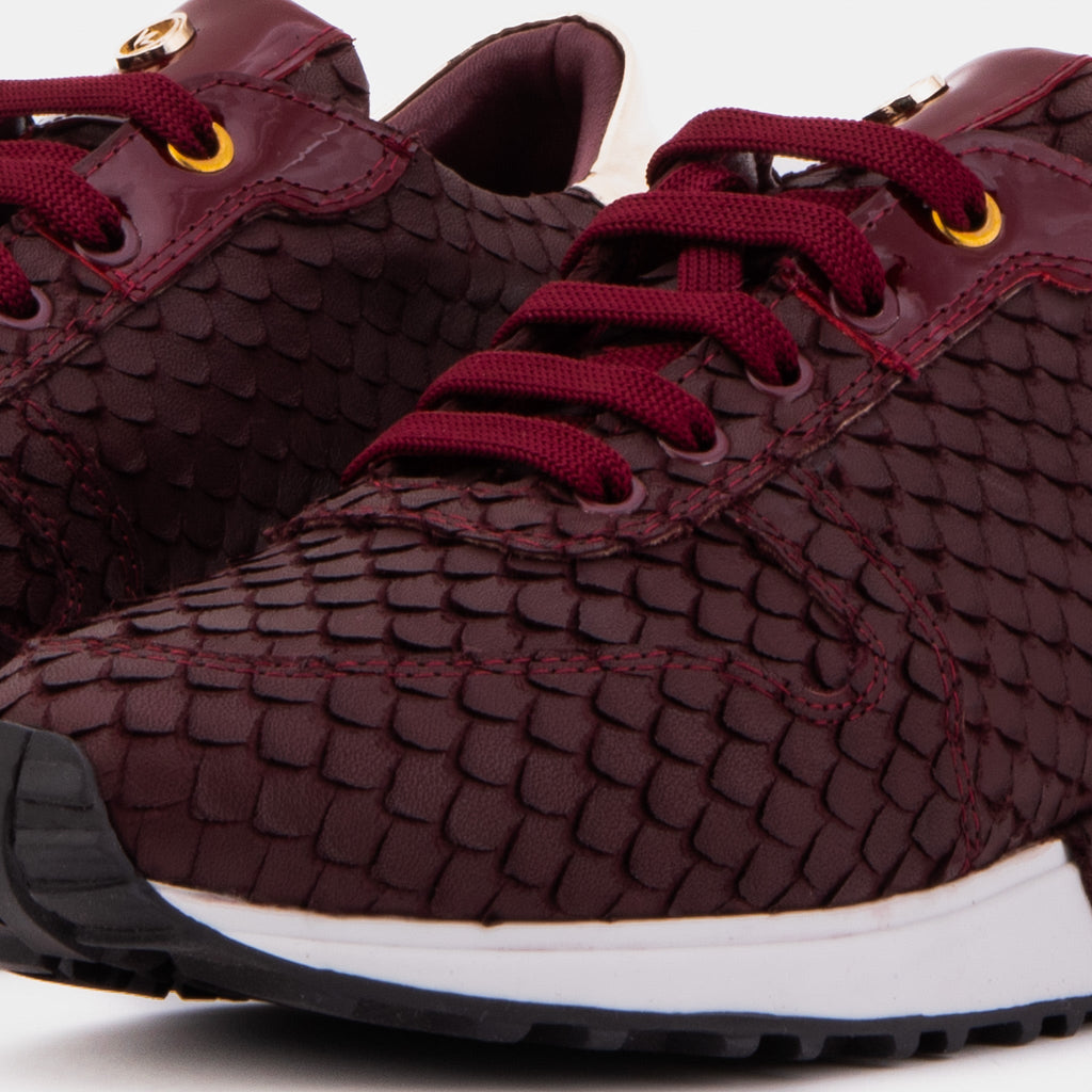 The Scarlet Burgundy Leather Women Sneaker