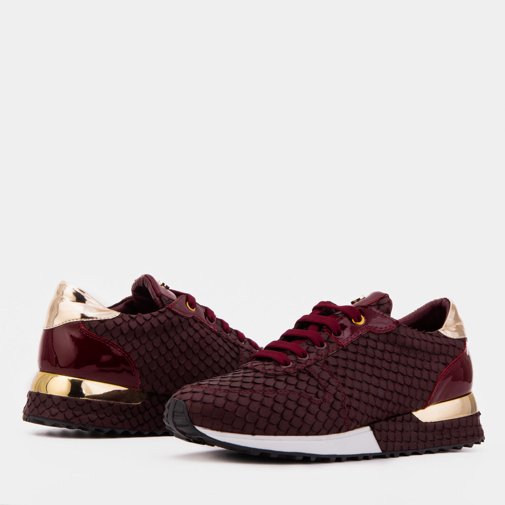 The Scarlet Burgundy Leather Women Sneaker