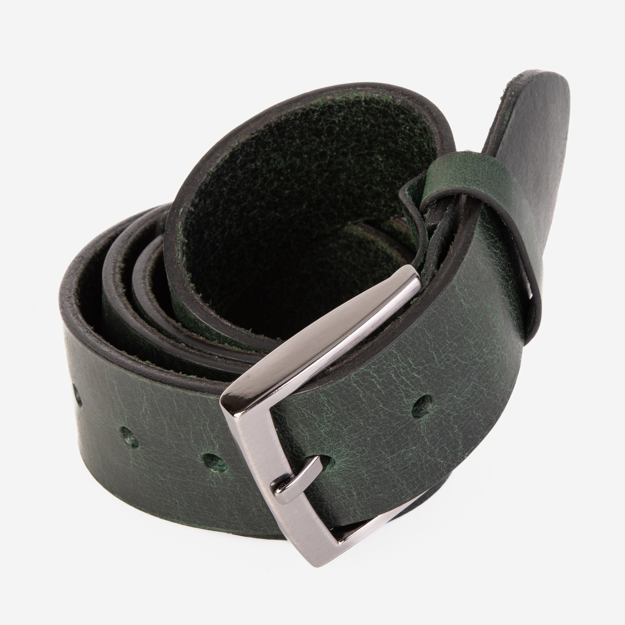 The Prime Forest Green Leather Belt