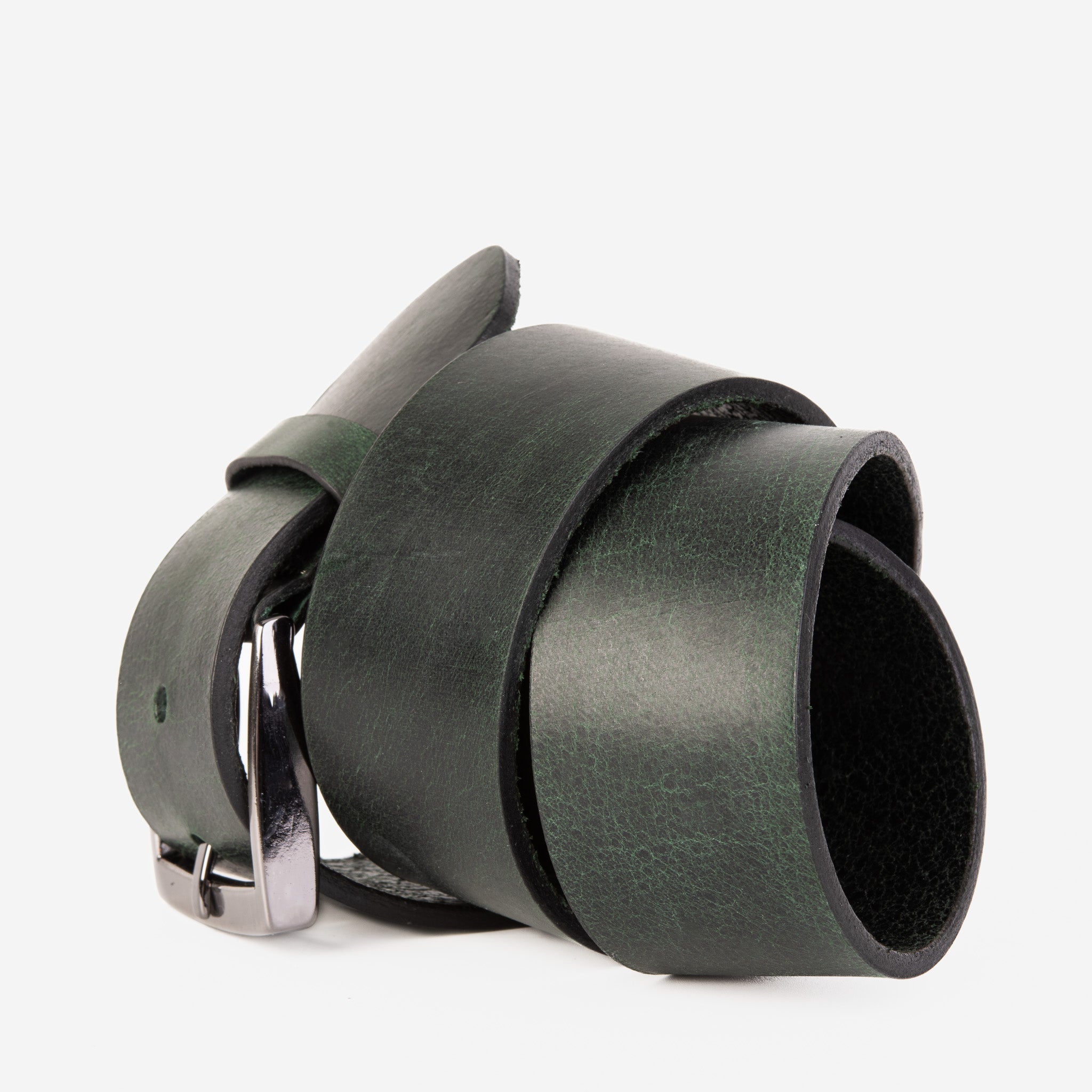 The Prime Forest Green Leather Belt