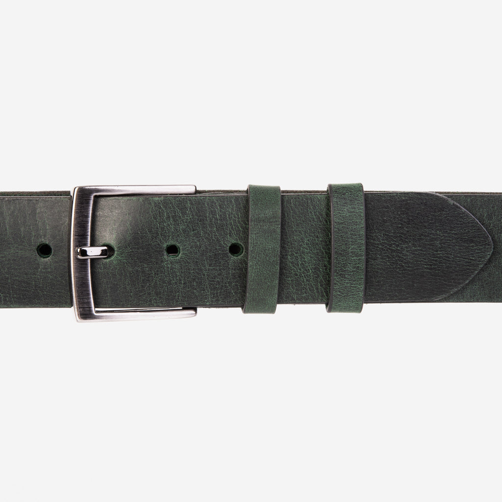 The Prime Forest Green Leather Belt