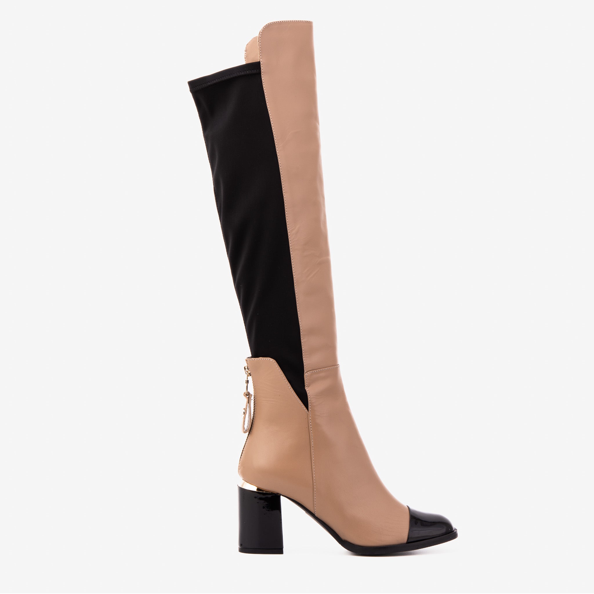 The Verona Cream Leather Knee High Women Boot