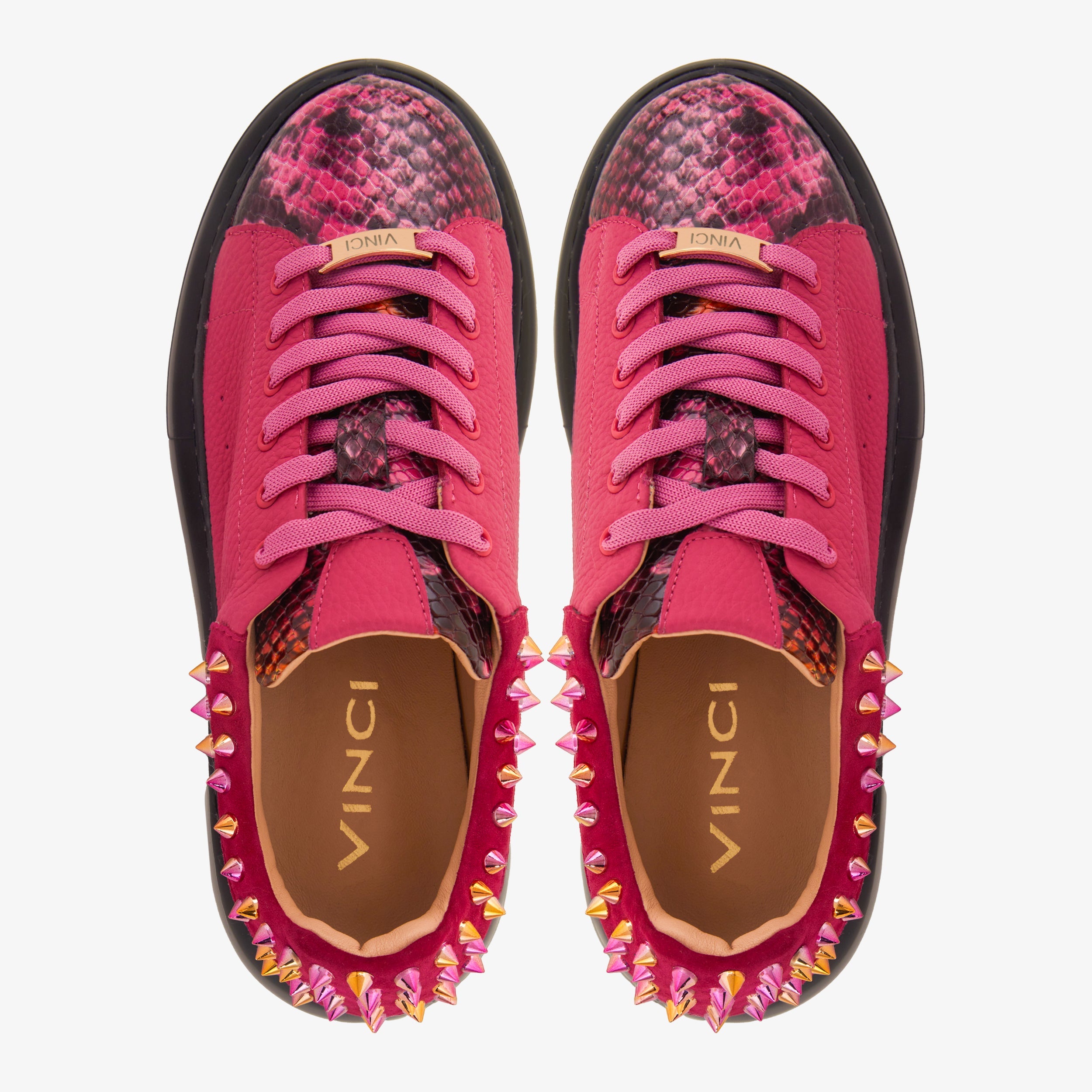 The Venezia Fuchsia Leather Women Sneaker