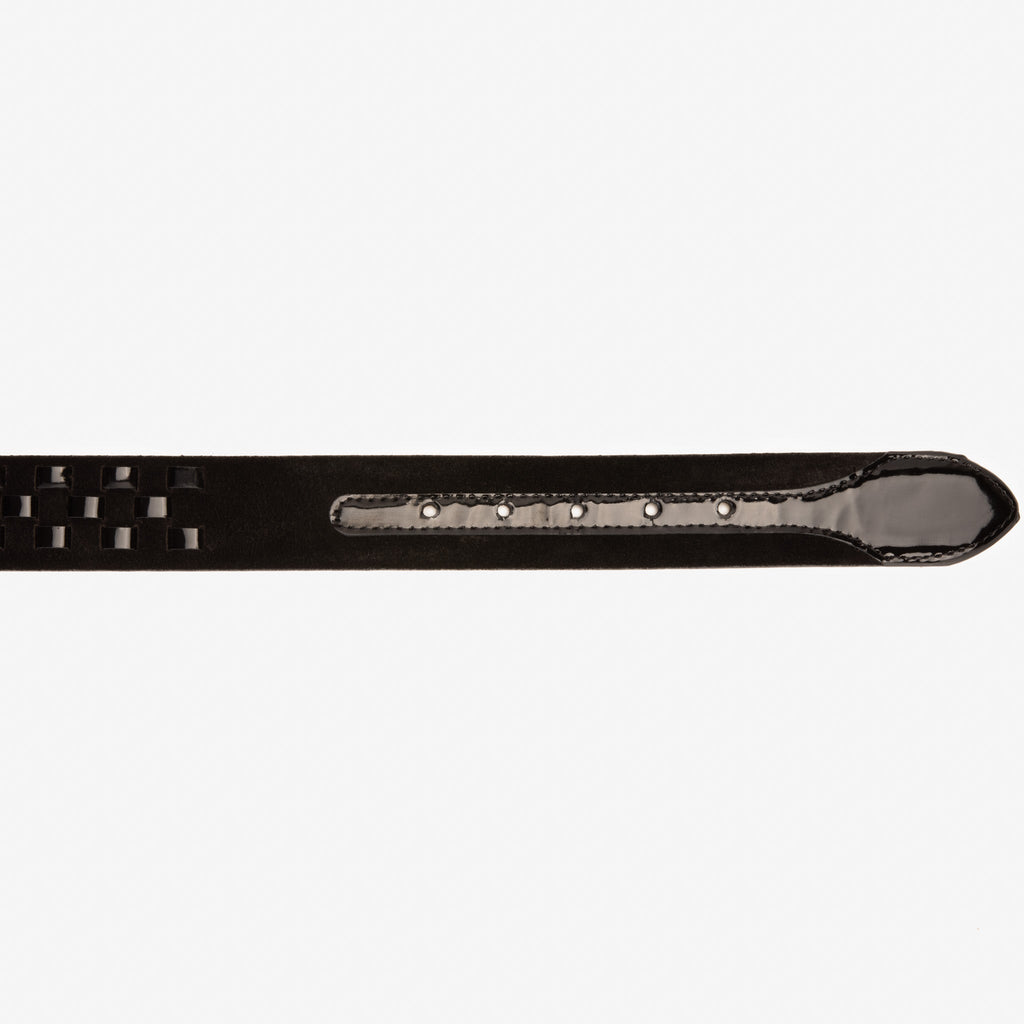 The Eugene Black & Gold Woven Leather Belt