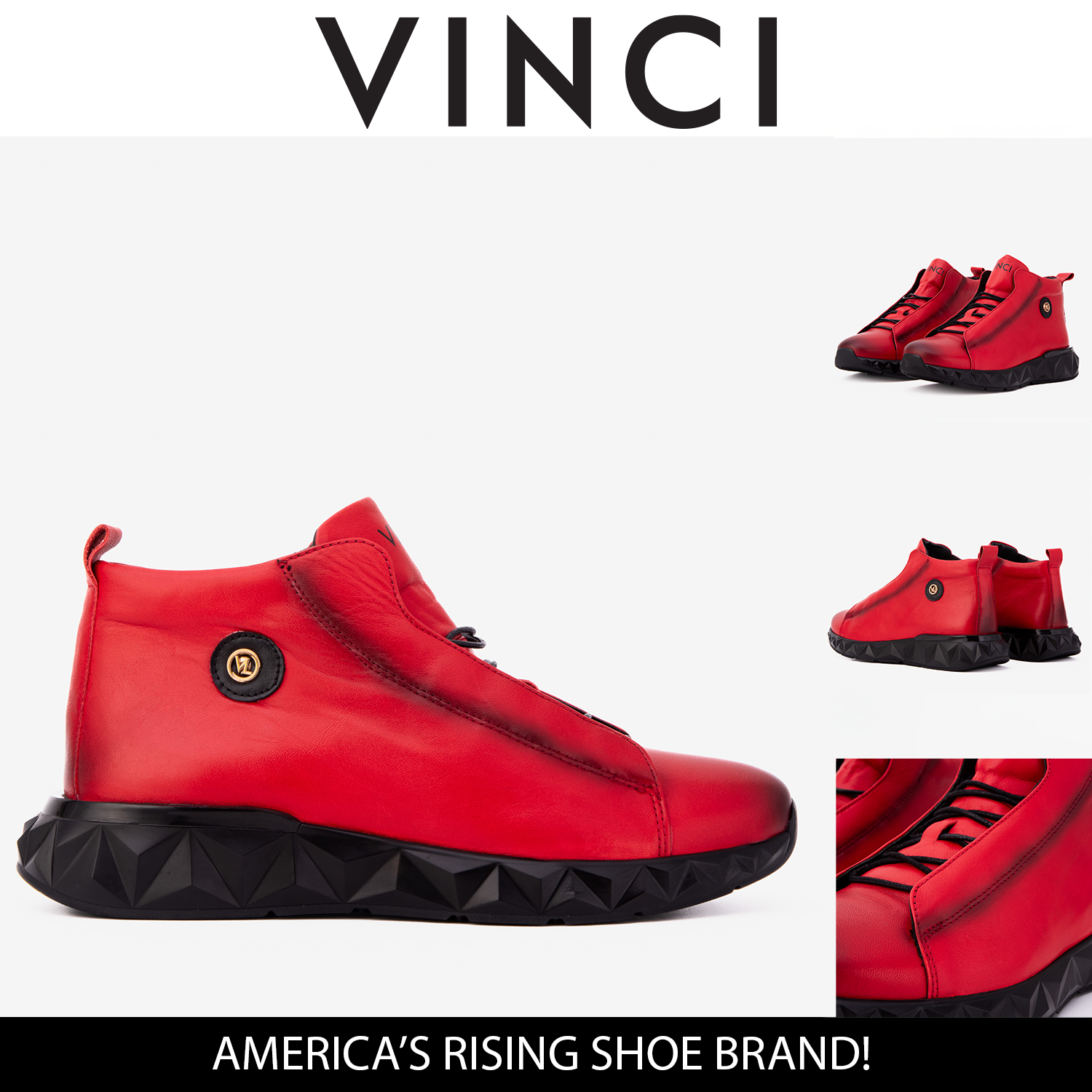 The Vertex Red Leather Men's Sneaker