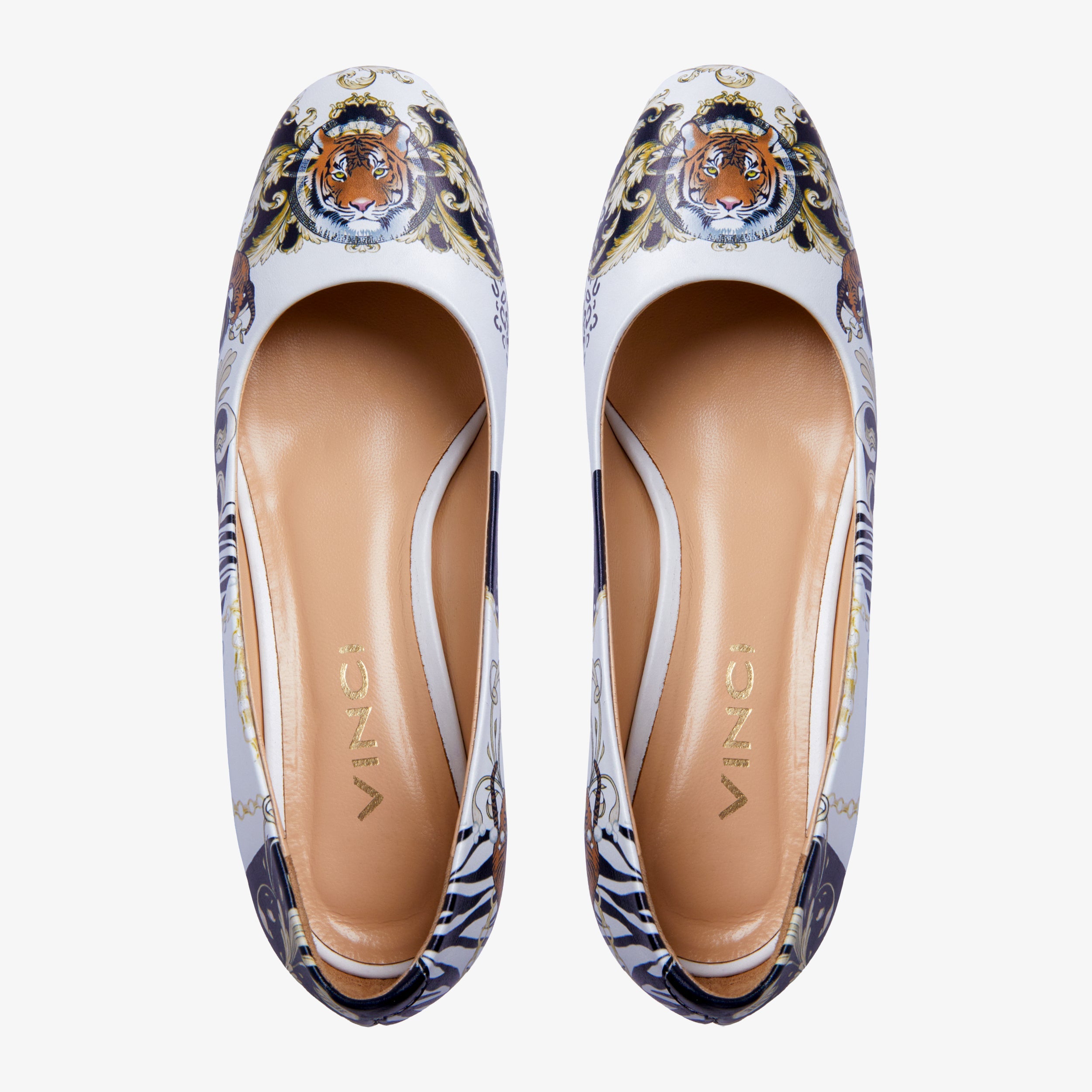 The Perugia White Leather Lower Heel Pump Women Shoe