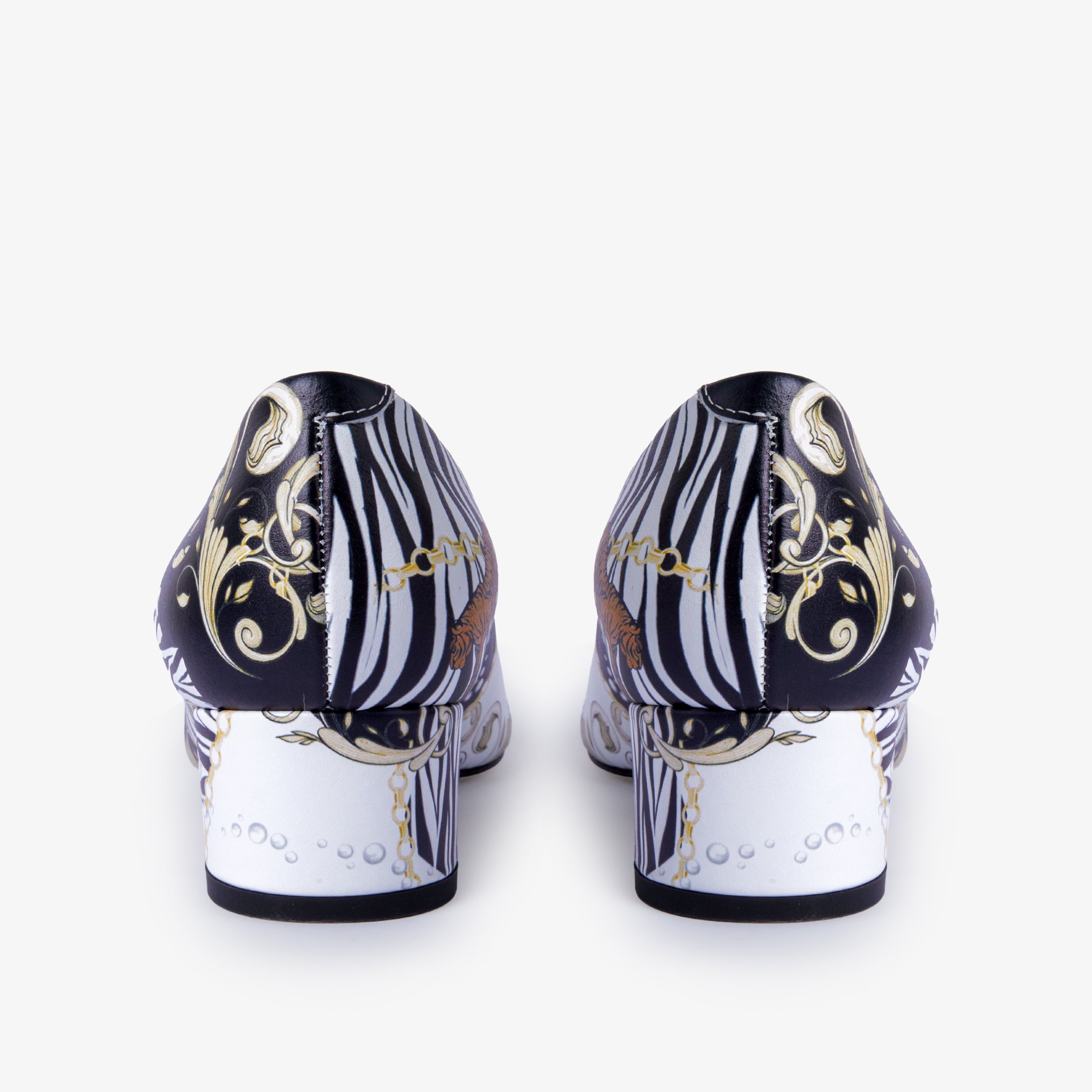 The Perugia White Leather Lower Heel Pump Women Shoe