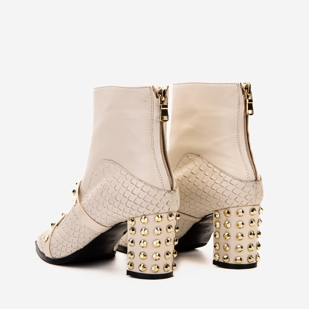 The Valentina Leather Block Heel Women Boot