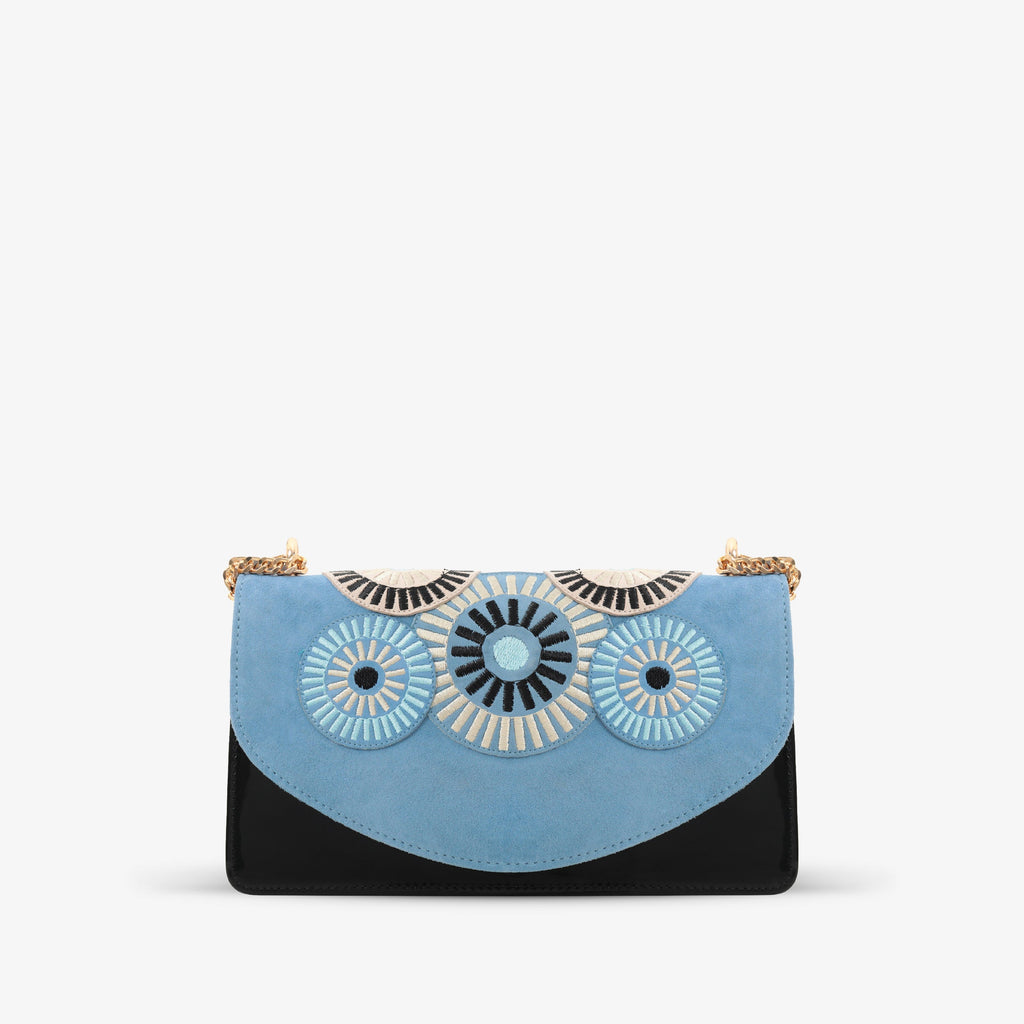 The Parama Blue Suede Leather Handbag