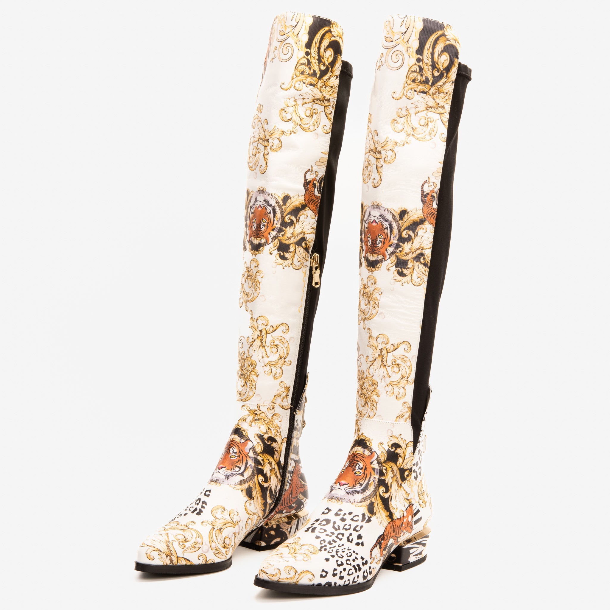 The Perugia Leather Pointy Toe Knee High Women Boot